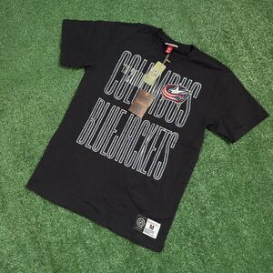 Mitchell & Ness Columbus Blue Jackets NHL Tee Blue Medium Hockey‎ Fan Apparel